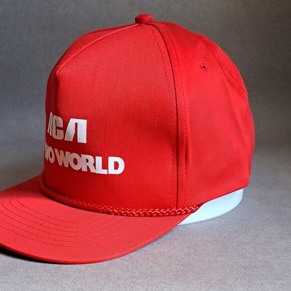 VINTAGE RCA Audio World USED Hat (Red, Snapback, Promo, Stereo Equipment) - Picture 2 of 9